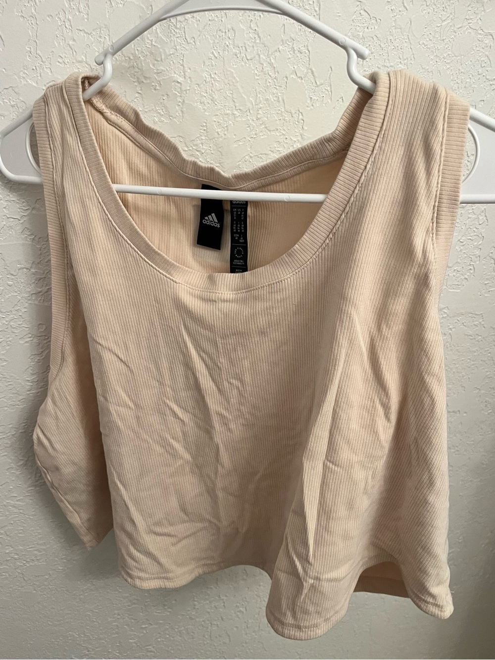 adidas Women's Ribbed Scoop-Neck Tank in Light Beige